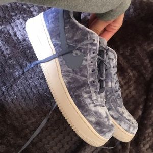 Crushed velvet blue nike air forces